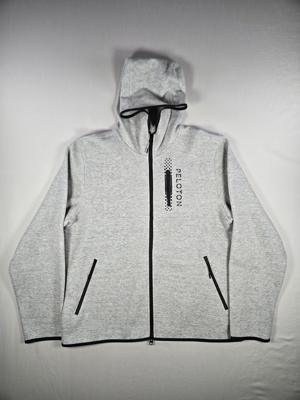 Peloton "On The Go" Full Zip Cycling Heavyweight Tech Hoodie Gray XL Like New